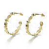 Brass Micro Pave Cubic Zirconia Stud Earrings EJEW-N011-31-NF-2