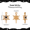 SUNNYCLUE 30Pcs Alloy Rhinestone Pendant FIND-SC0011-05-2