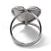 Non-Tarnish 304 Stainless Steel Open Cuff Ring Components STAS-M323-59P-3