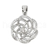 Brass Micro Pave Clear Cubic Zirconia European Dangle Charms Bails KK-K297-54P-1
