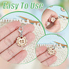 10Pcs 10 Style Flower with Number Wood Pendant Locking Stitch Markers HJEW-AB00644-5