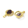 Natural Amethyst Faceted Pendants KK-K362-06G-2