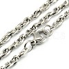 Tarnish Resistant Fashionable 304 Stainless Steel Rope Chain Necklace Making STAS-A028-N039P-L-2