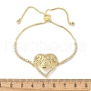Mother's Day Brass Micro Pave Cubic Zirconia Silder Bracelets for Women BJEW-S158-01G-A-6