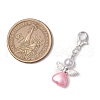 Heart Angel ABS Plastic & Acrylic Imitation Pearl Pendant Decorations HJEW-JM03160-01-3
