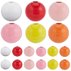SOFPLATE 180Pcs 6 Colors Painted Natural Wood Beads WOOD-SP0001-08B-1