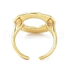 Rack Plating Donut Brass Open Cuff Rings RJEW-B044-01G-3