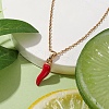 Alloy Enamel Italian Horn Pendant Necklaces NJEW-JN04728-2