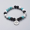 Buddhist Theme Synthetic Turquoise BJEW-JB04872-01-1