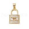 Brass Micro Pave Clear Cubic Zirconia Pendants KK-I712-47G-1