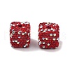 Cube Shape Polymer Clay Rhinestone Beads CLAY-NH0001-08G-1