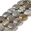 Natural Bamboo Leaf Agate Beads Strands G-NH0014-A01-02-2