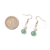 Natural Gemstone Round Dangle Earrings for Women EJEW-JE06334-3
