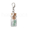 Natural Green Aventurine Chips inside Glass Wishing Bottle Pendant Decoration HJEW-JM03306-01-4