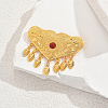 Heart-shaped Brass Tassel Brooches for Women KH9780-5