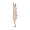 3Pcs 3 Styles Natural Rose Quartz Pointed Copper Wire Wrapped Faceted Bullet Big Pendants PALLOY-JF03572-05-3