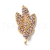 Brass Micro Pave Cubic Zirconia Connector Charms KK-C062-053G-02-1