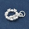 925 Sterling Silver Micro Pave Clear Cubic Zirconia Star Ring Charms STER-S011-05S-2