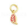 Real 18K Gold Plated Rack Plating Brass Enamel Charms KK-M293-25G-02-1