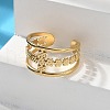 Cross 304 Stainless Steel Open Cuff Rings RJEW-S623-02G-5