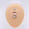 304 Stainless Steel Micro Pave Cubic Zirconia Belly Rings WGADED5-37-1
