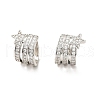 Clear Cubic Zirconia Star Cuff Earrings EJEW-C027-01P-1