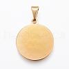 Real 18K Gold Plated 304 Stainless Steel Pendants STAS-H372-01F-2