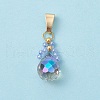 Glass Seed Beaded Pendants PALLOY-MZ00590-01-1
