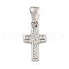 304 Stainless Steel Cubic Zirconia Pendants STAS-C102-04B-P-1