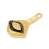 Brass Clear Cubic Zirconia Eye Pendants KK-U058-51G-2