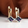 Rhombus Brass Micro Pave Cubic Zirconia Hoop Earrings WGBCF32-03-1