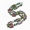 Natural Indian Agate Beaded Necklaces NJEW-S395-12-1