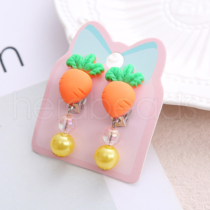 Alloy Plastic Clip-on Earrings for Kid WG21FF0-17-1
