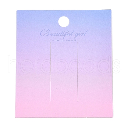 Gradient Color Rectangle Paper Hair Clip Display Cards with Hanging Hole CDIS-T004-19A-1