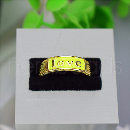 Brass Enamel Cuff Rings for Women FS-WGB9607-03-1