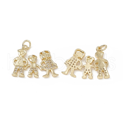 Brass Micro Pave Cubic Zirconia Pendants KK-E068-VB117-1