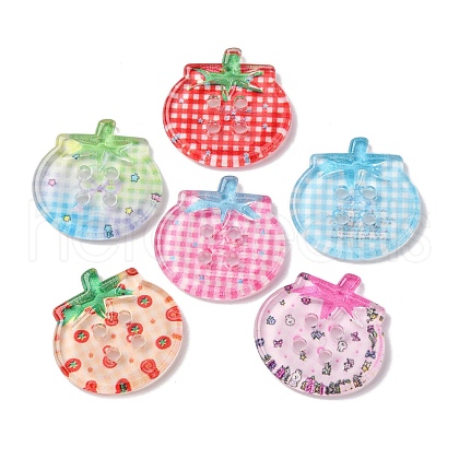 4-Hole Button Plastic Cabochons BUTT-V001-01-1