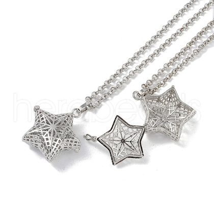 Brass Pendant Necklaces NJEW-G089-13P-1
