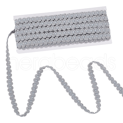 10M Polyester Wavy Fringe Trim Ribbon OCOR-WH0082-149-1