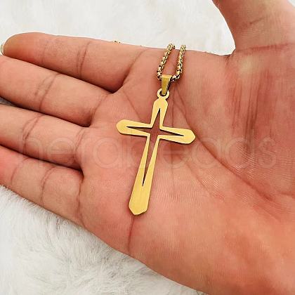 Hollow Out Cross Stainless Steel Pendant Necklaces for Men FS-WGAF8AC-03-1
