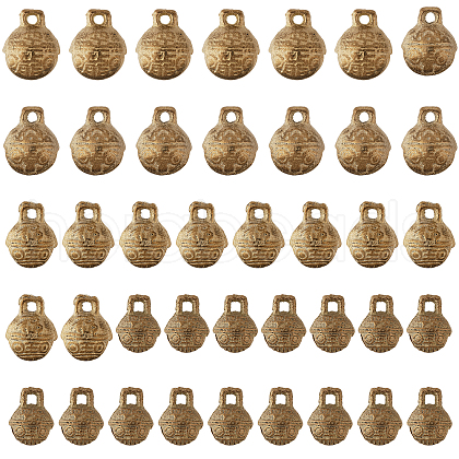 CHGCRAFT 40Pcs 4 Styles Brass Bell Pendants KK-CA0002-54-1