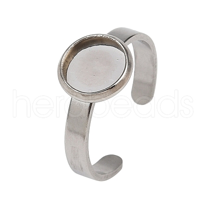 304 Stainless Steel Cuff Ring Components STAS-D372-07P-02-1