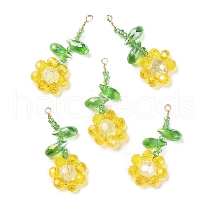 Glass Beaded Pendants GLAA-C028-06C-1