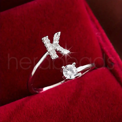 Brass & Cubic Zirconia Cuff Rings WG53F6D-11-1