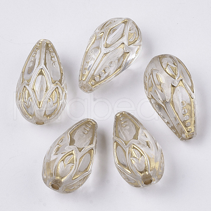 Transparent Plating Acrylic Beads PACR-T011-03-1