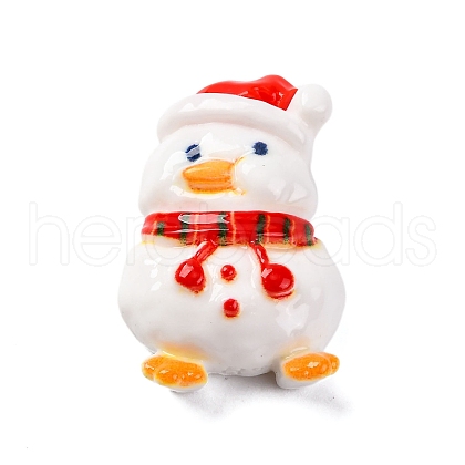 Christmas Duck Theme Opaque Resin Cabochons RESI-Q010-03D-1