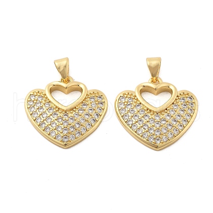 Brass Micro Pave Cubic Zirconia Pendants KK-R229-11G-D-1