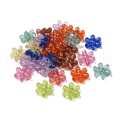 Transparent with Glitter Acrylic Beads TACR-B002-02-1