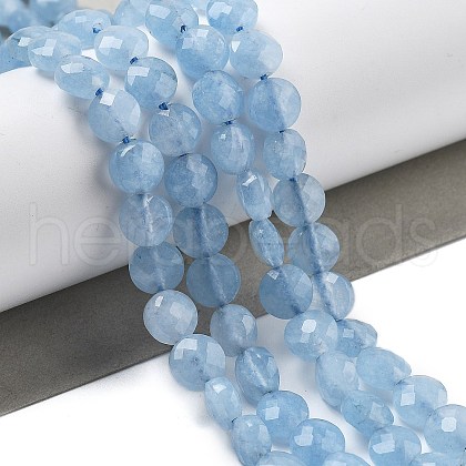 Natural Dyed Quartz Imitation Aquamarine Beads Strands G-C179-A01-02-1