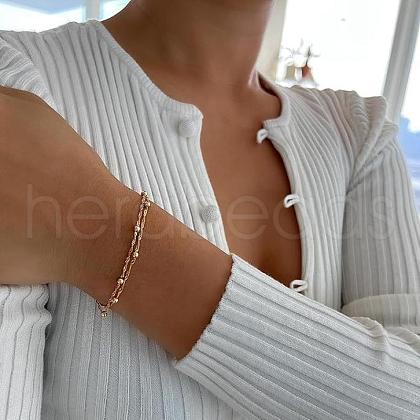 Vintage Stainless Steel Double-Strand Bracelets LR9145-1